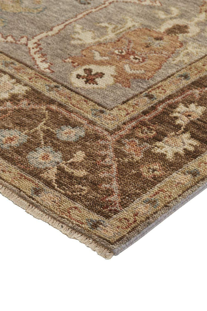 Feizy Feizy Carrington Traditional Oushak Geometric Floral Rug - Gray & Brown - Available in 8 Sizes