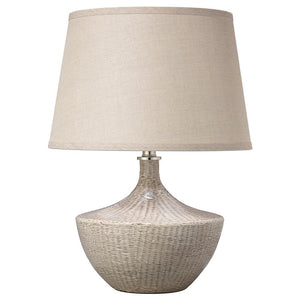 Jamie Young Jamie Young Basketweave Table Lamp in Off White Ceramic 9BASKWHC255M