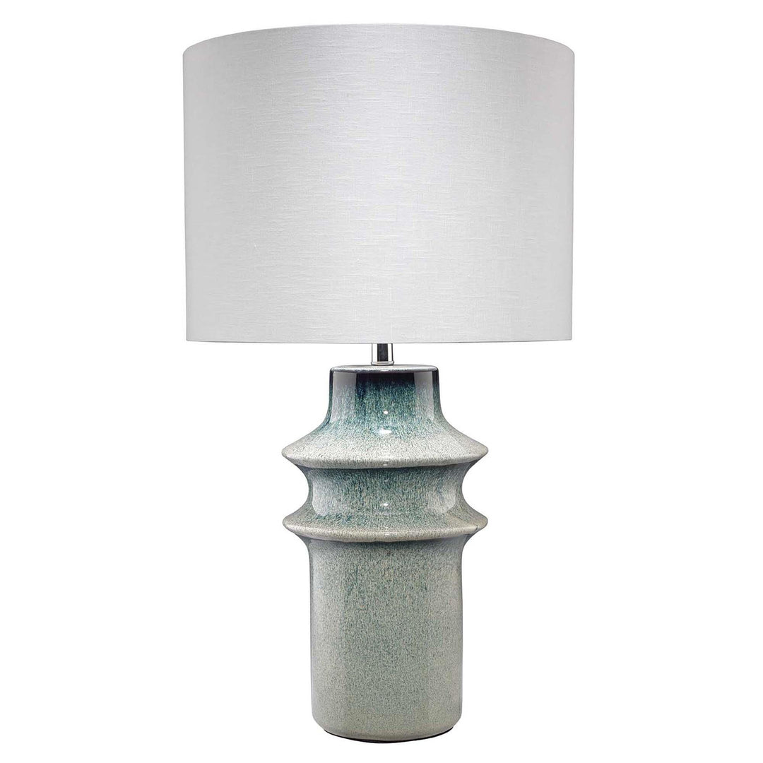 Jamie Young Cymbals Table Lamp - Blue Reactive Glaze Linen