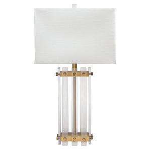 Jamie Young Jamie Young Gramercy Table Lamp in Acrylic and Antique Brass Metal 9GRAMMERTLAB