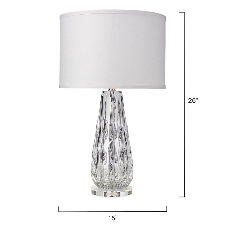 Jamie Young Laurel Table Lamp - Clear Glass White Linen