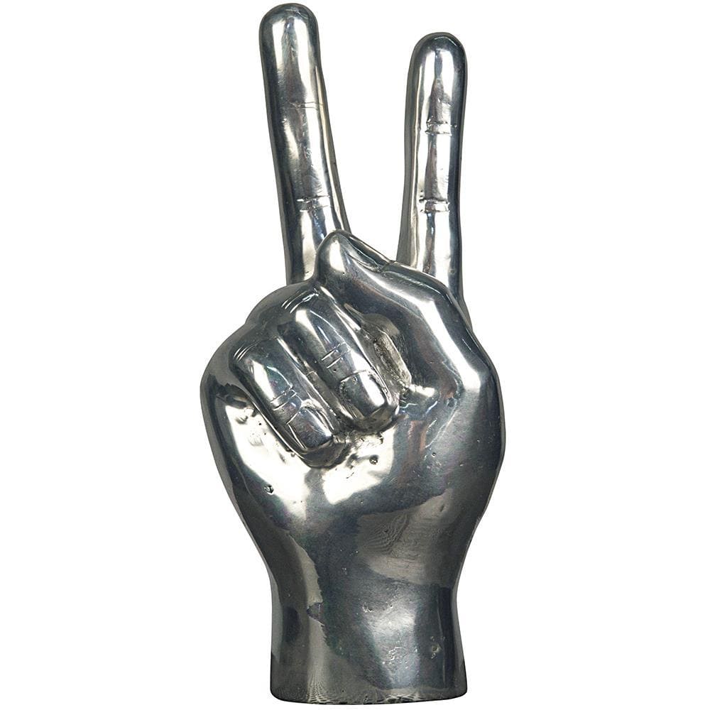 Peace Sign Silver Sculpture