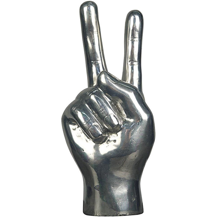 Peace Sign Silver Sculpture