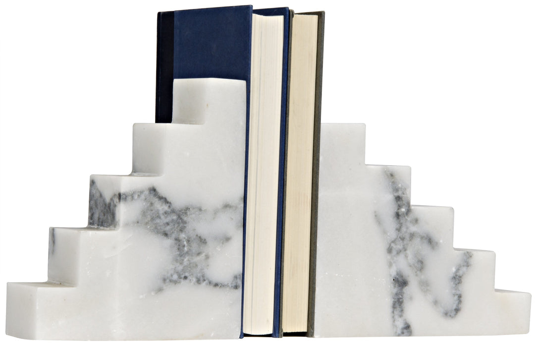 Shayda Bookends - White Marble