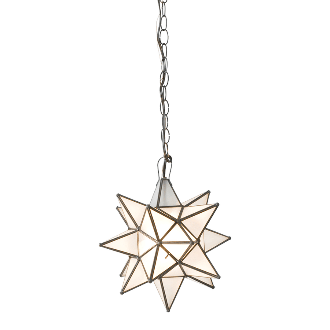 Worlds Away Worlds Away AGS810 Large Frosted Star Chandelier - Brass AGS810