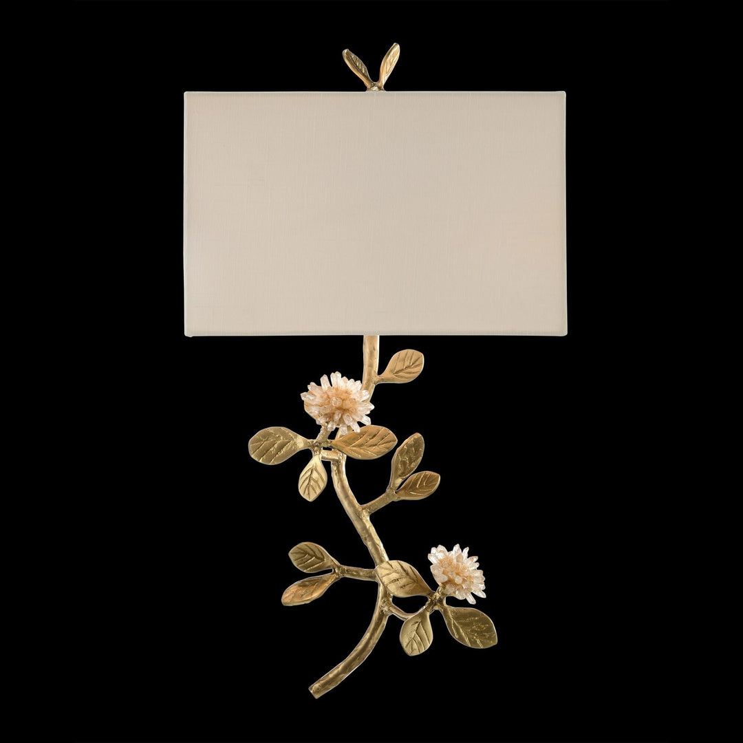 John Richard John Richard Stone, Quartz Flower Single-Light Wall Sconce - White AJC-9127