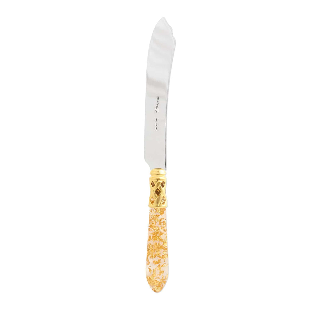 Vietri Vietri Aladdin Cake Knife - Available in 31 Colors Brilliant Gold Fleck ALD-9813GO-BG