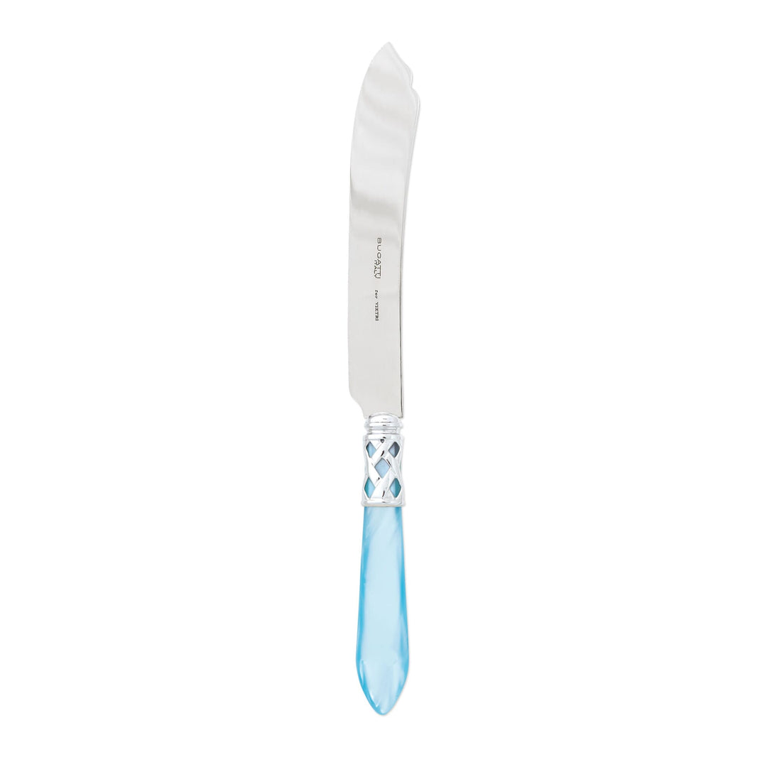 Vietri Vietri Aladdin Cake Knife - Available in 31 Colors Brilliant Light Blue ALD-9813LB-B
