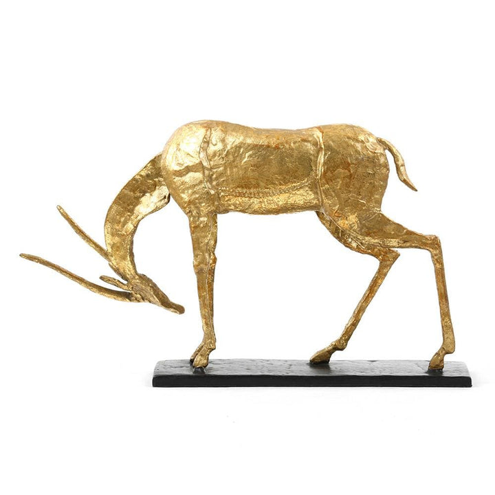 Antelope Straight Horn Statue - Gold