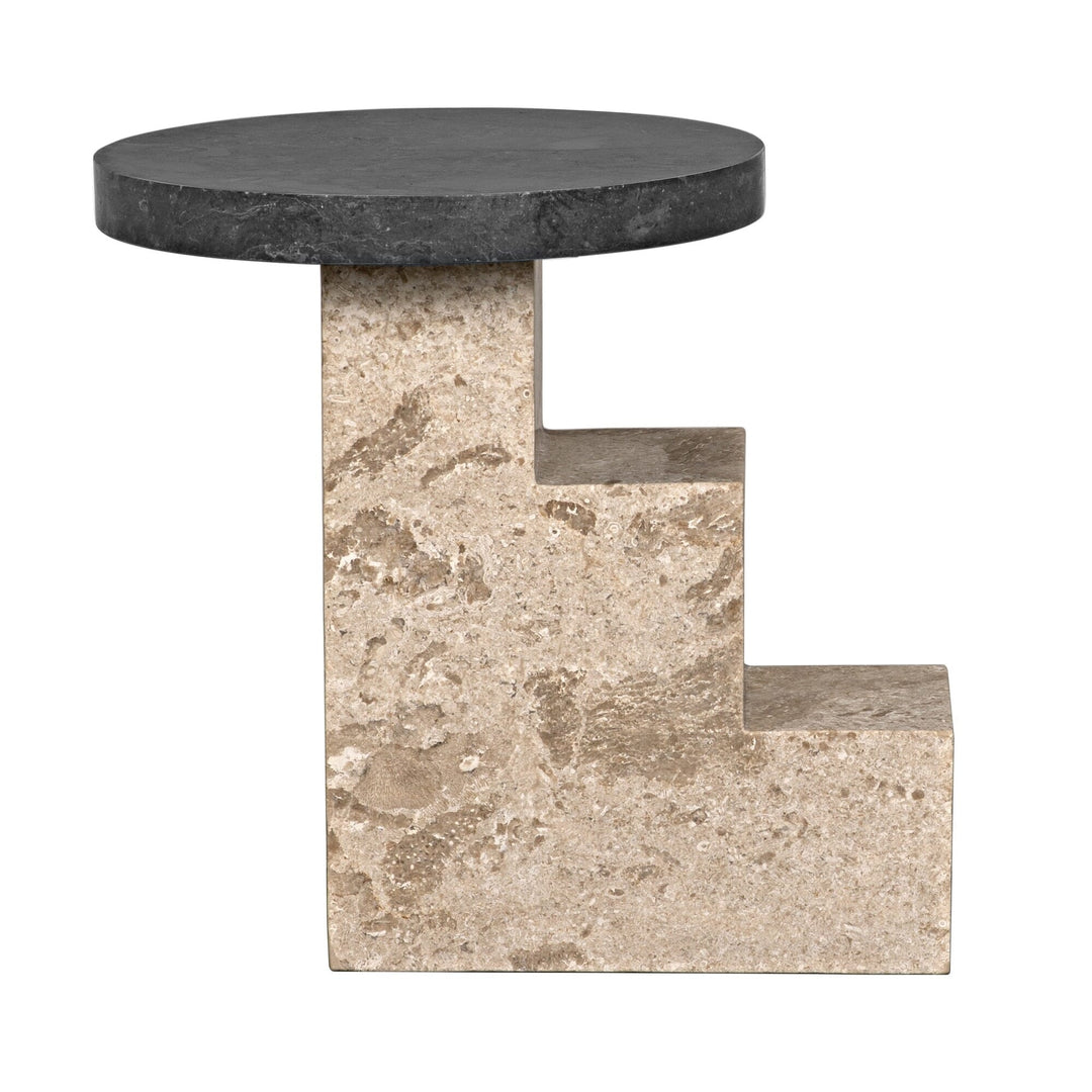Chantal Side Table - Black and White Marble