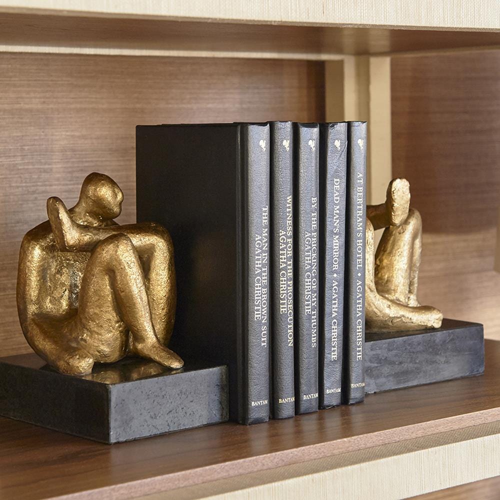 Audrey Sitting Statue - Pair - Gold