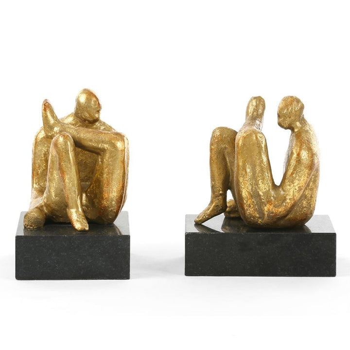 Audrey Sitting Statue - Pair - Gold