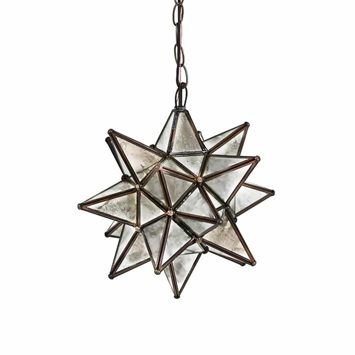 Worlds Away Worlds Away AMS110 Small Antique Mirror Star Chandelier - Antique Brass AMS110