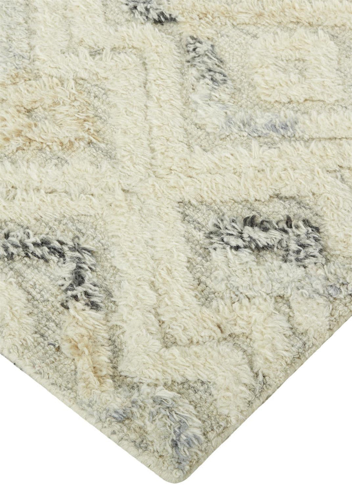 Feizy Feizy Anica Premium Wool Tufted Boho Moroccan Rug - Ivory & Beige - Available in 6 Sizes