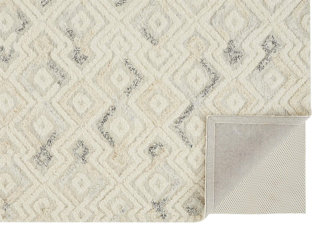 Feizy Feizy Anica Premium Wool Tufted Boho Moroccan Rug - Ivory & Beige - Available in 6 Sizes