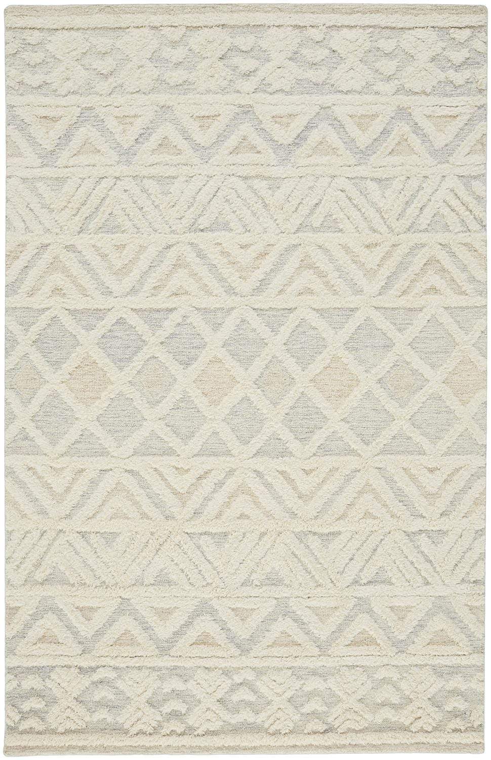 Feizy Feizy Anica Moroccan Style Wool Tufted Rug - Ivory & Chambray Blue - Available in 6 Sizes 4' x 6' ANC8005FBLU000C00