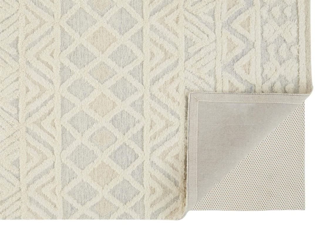 Feizy Feizy Anica Moroccan Style Wool Tufted Rug - Ivory & Chambray Blue - Available in 6 Sizes