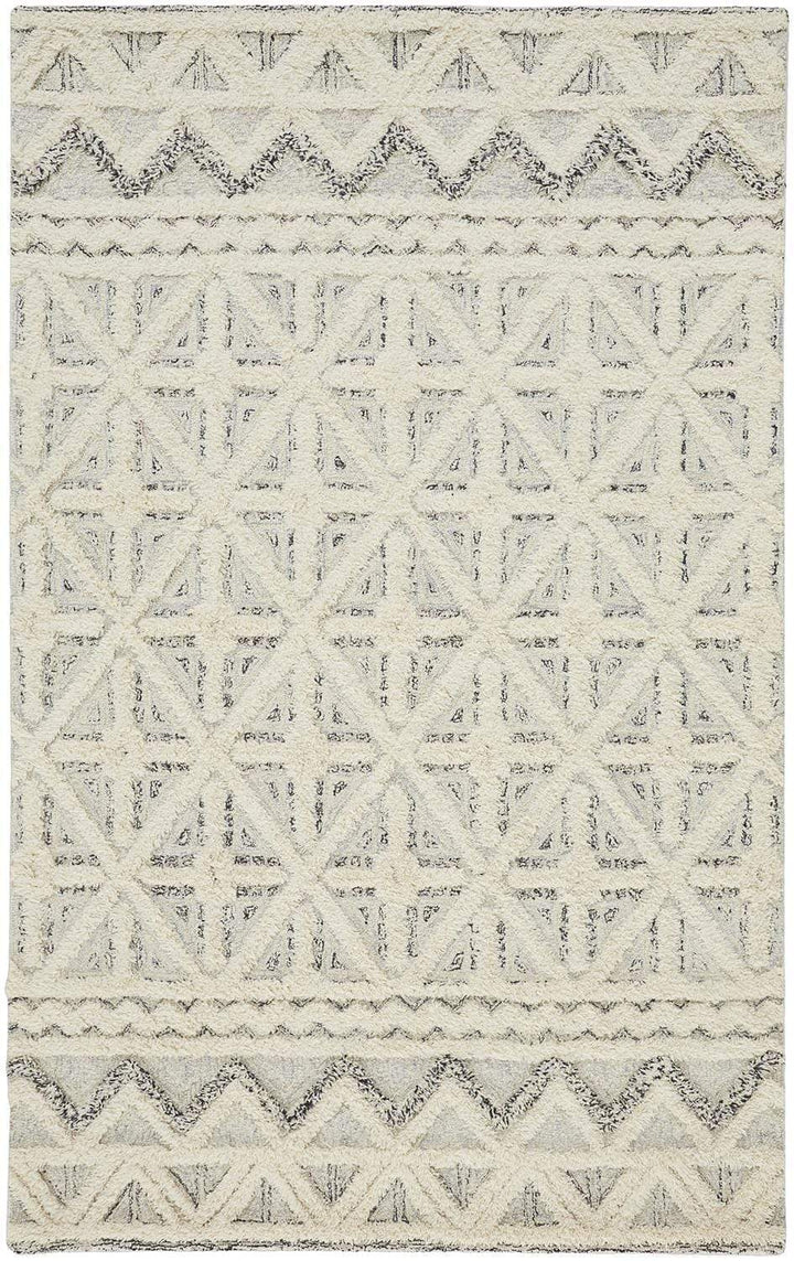 Feizy Feizy Anica Moroccan Style Wool Tufted Rug - Ivory & Chambray Blue - Available in 6 Sizes 4' x 6' ANC8007FBLUIVYC00