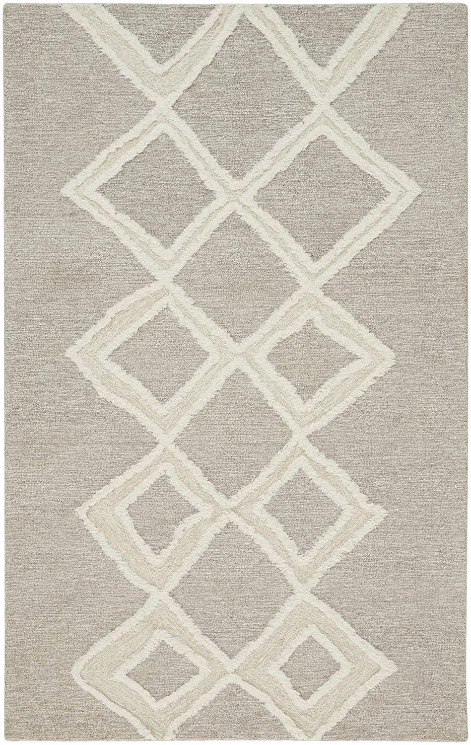 Feizy Feizy Anica Premium Wool Tufted Moroccan Style Rug - Taupe & Ivory - Available in 6 Sizes 4' x 6' ANC8009FBRN000C00