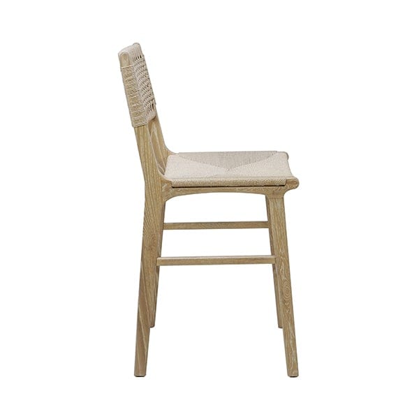 Worlds Away Worlds Away Astrid Woven Back Counter Stool with Rush - Cerused Oak ASTRID CO