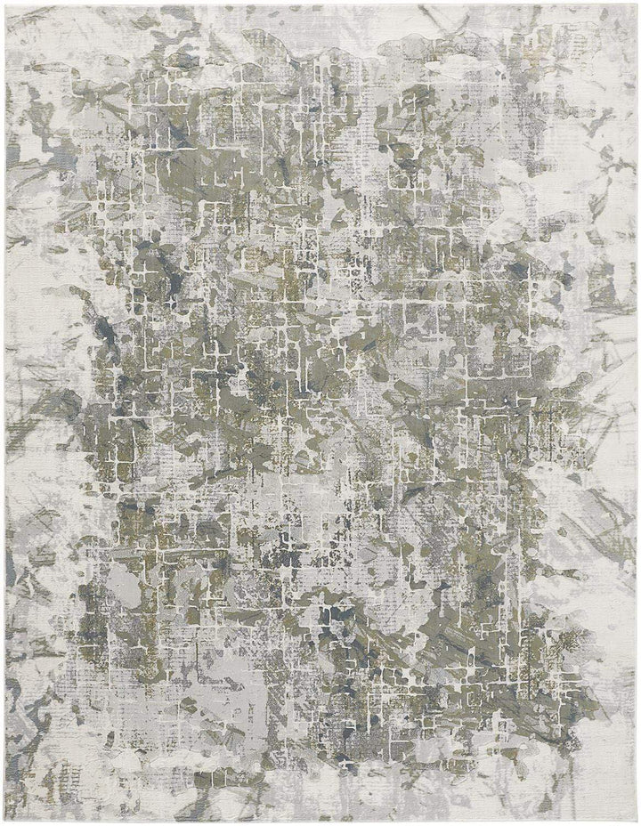 Feizy Feizy Atwell Contemporary Abstract Rug - Silver Gray & Green - Available in 7 Sizes 3' x 5' ATL3146FSLV000B00