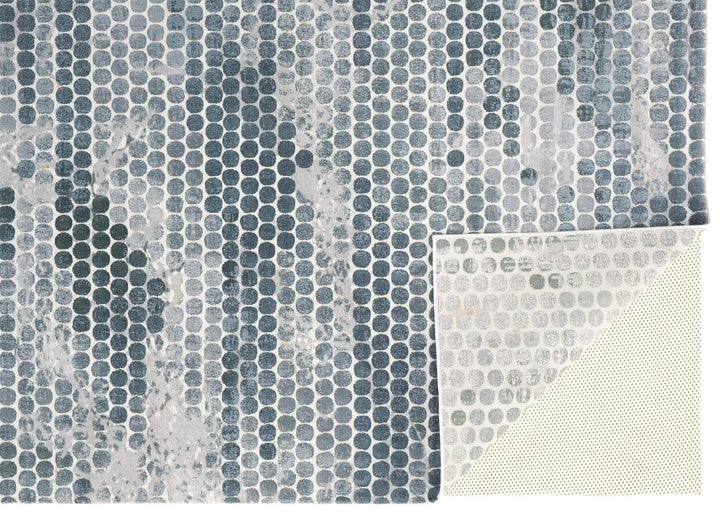 Feizy Feizy Atwell Contemporary Abstract Dot Rug - Teal Blue & Silver Gray - Available in 7 Sizes