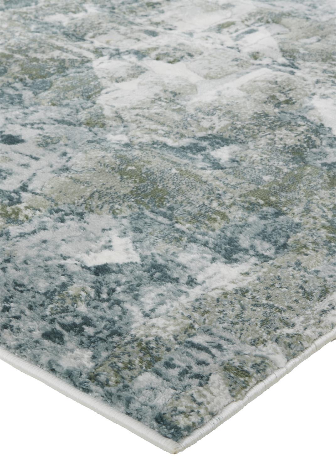 Feizy Feizy Atwell Contemporary Distressed Squares Rug - Iceberg Green - Available in 7 Sizes