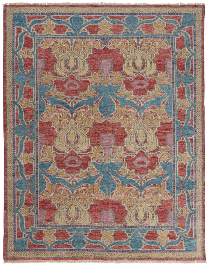 Feizy Feizy Beall Luxury Wool Arts and Crafts Rug - Swedish Blue - Available in 8 Sizes 3'-6" x 5'-6" BEA6633FMLT000C50