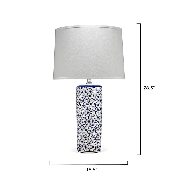 Vivian Table Lamp in Blue and White Ceramic