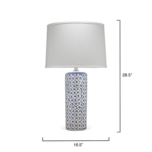 Jamie Young Vivian Table Lamp in Blue and White Ceramic