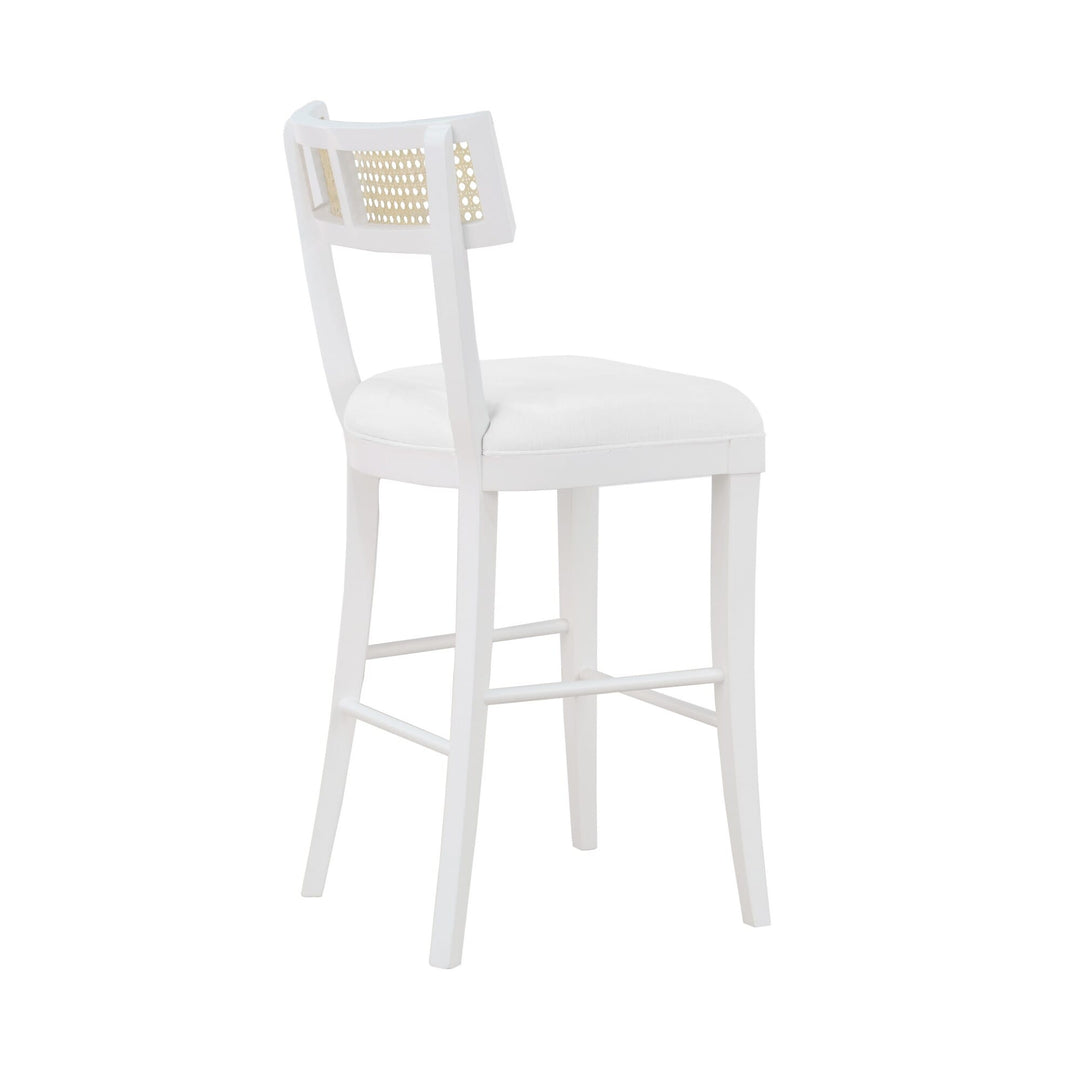 Worlds Away Klismos Counter Stool With Cane Detail In Matte White Lacquer