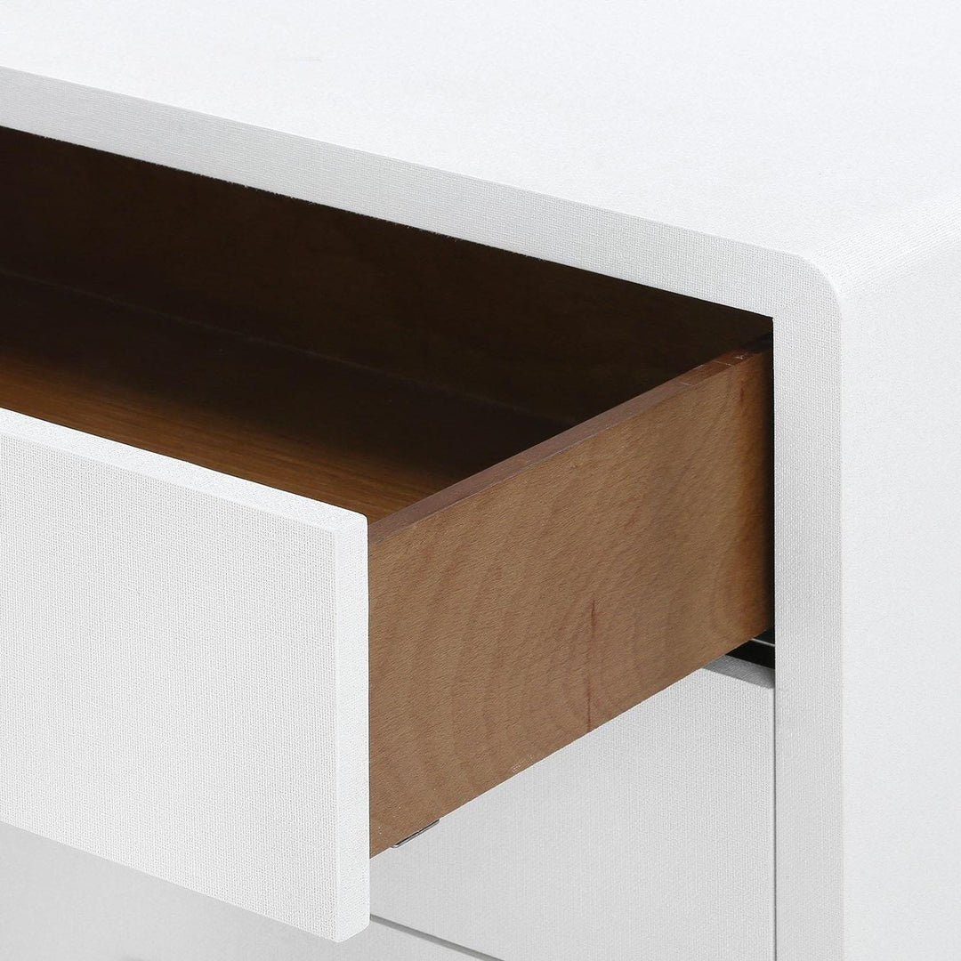 Liam Linen 3-Drawer Side Table - Available in 3 Colors