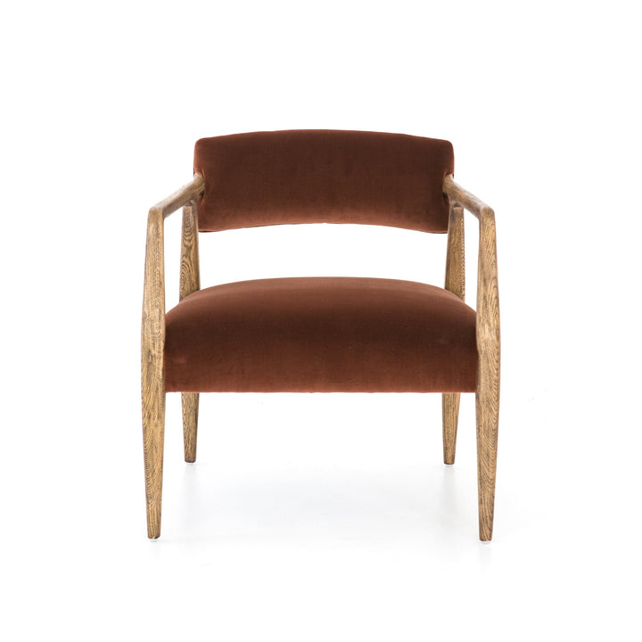 Ashley Mid Century Velvet Wood Arm Chair - Available in 2 Colors