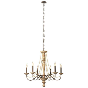 Jamie Young Jamie Young Maybel Chandelier in Washed Wood and Crystal CH3