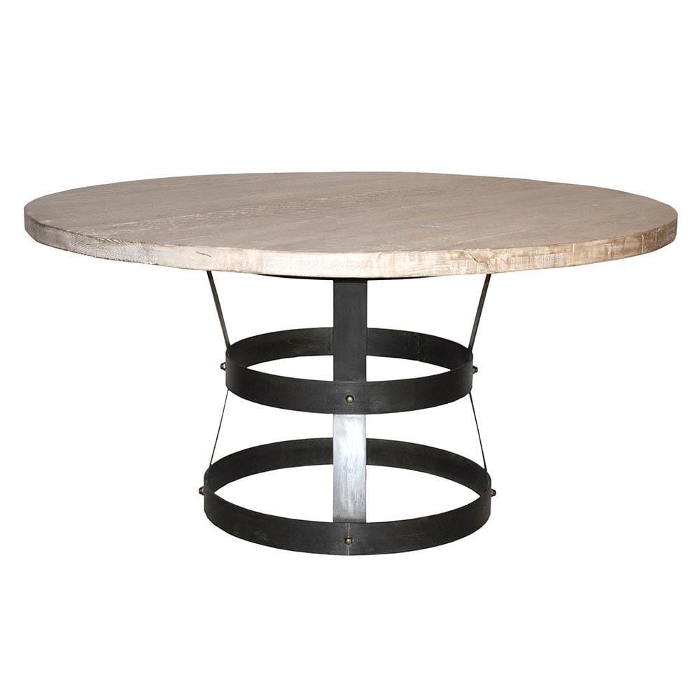 Noir Noir Basket Dining Table - 60 - Brown & Silver CM013-60-GW