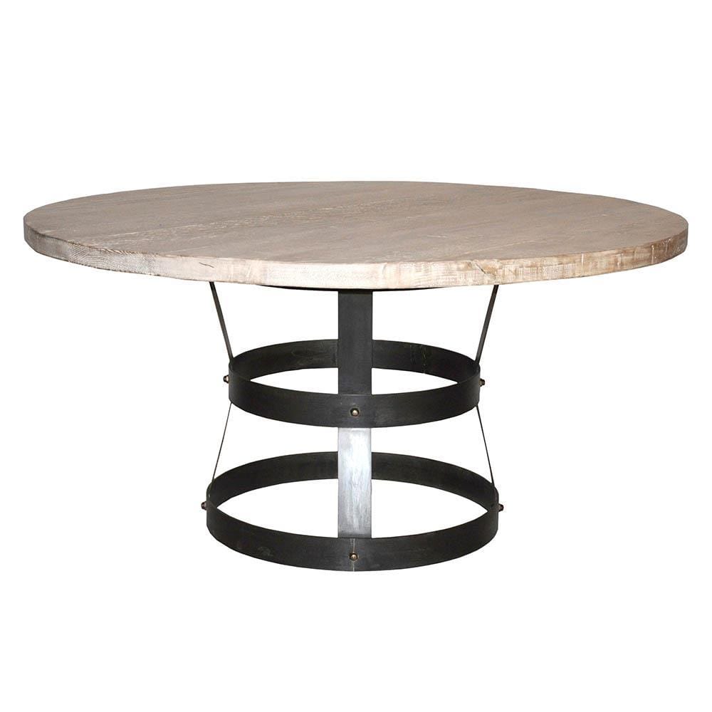 Noir Noir Basket Dining Table - 72 - Brown & Silver CM013-72-GW