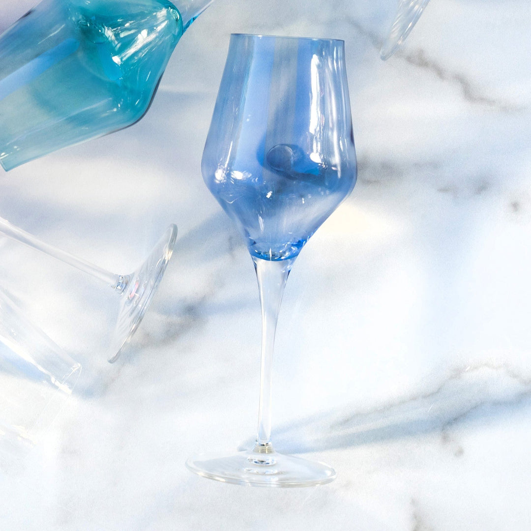 Vietri Vietri Contessa Blue Wine Glass CTA-B8820
