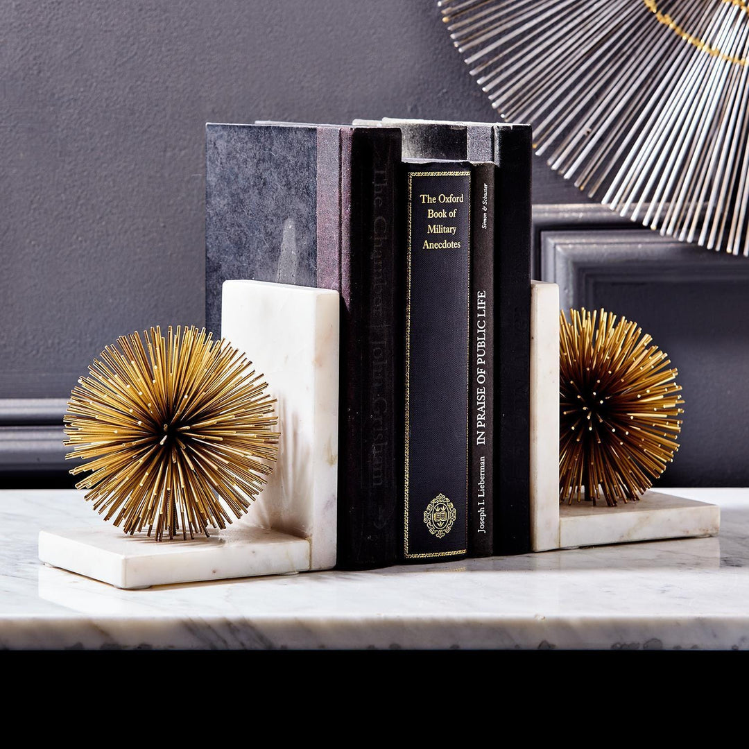 Tozai Home Tozai Home Set of 2 Gold Starburst Bookends DGJ104-S2