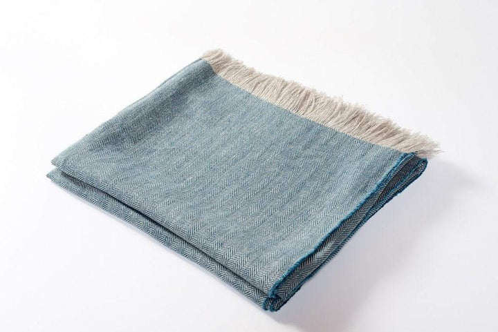 Harlow Henry Harlow Henry Linen Throw - 4 Available Colors Turquoise HHILT03
