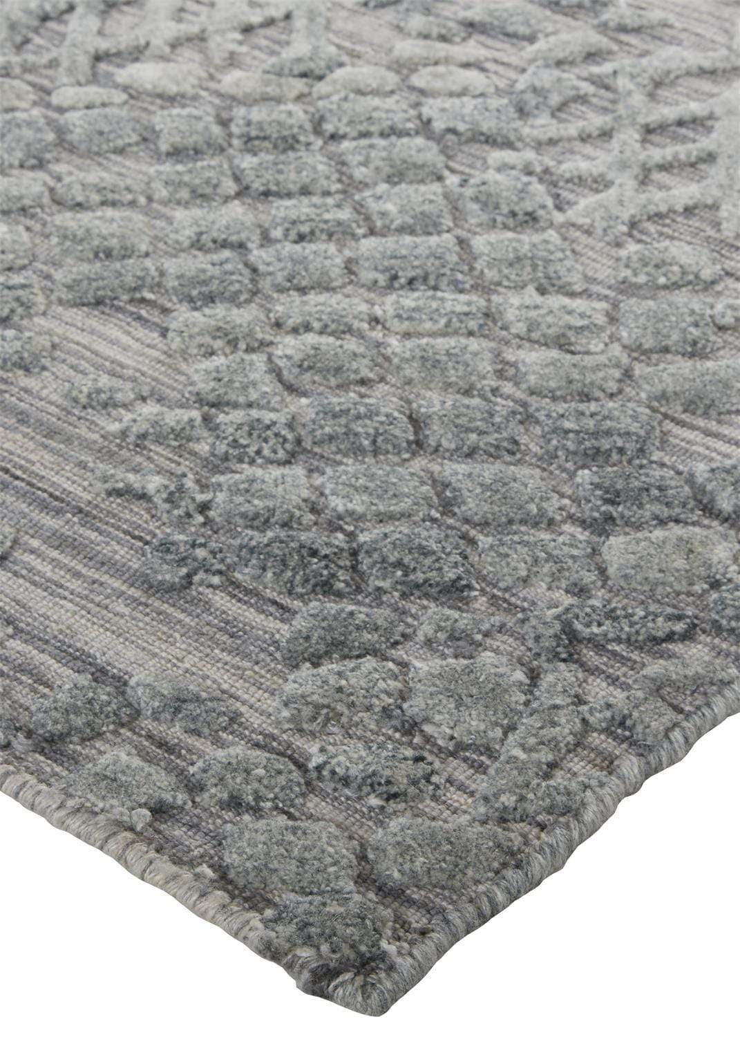 Feizy Feizy Elias Luxe Abstract High & Low Pile Rug - Oyster & Storm Gray - Available in 8 Sizes