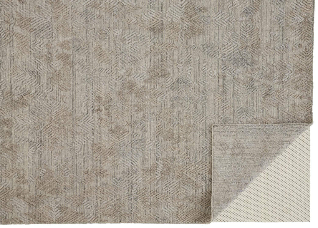 Feizy Feizy Elias Luxe Abstract High & Low Pile Rug - Oyster & Taos Taupe - Available in 8 Sizes