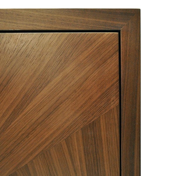 Worlds Away Worlds Away Emory Radial Walnut Cabinet with Painted Bronze Legs And Hardware - Matte Walnut EMORY