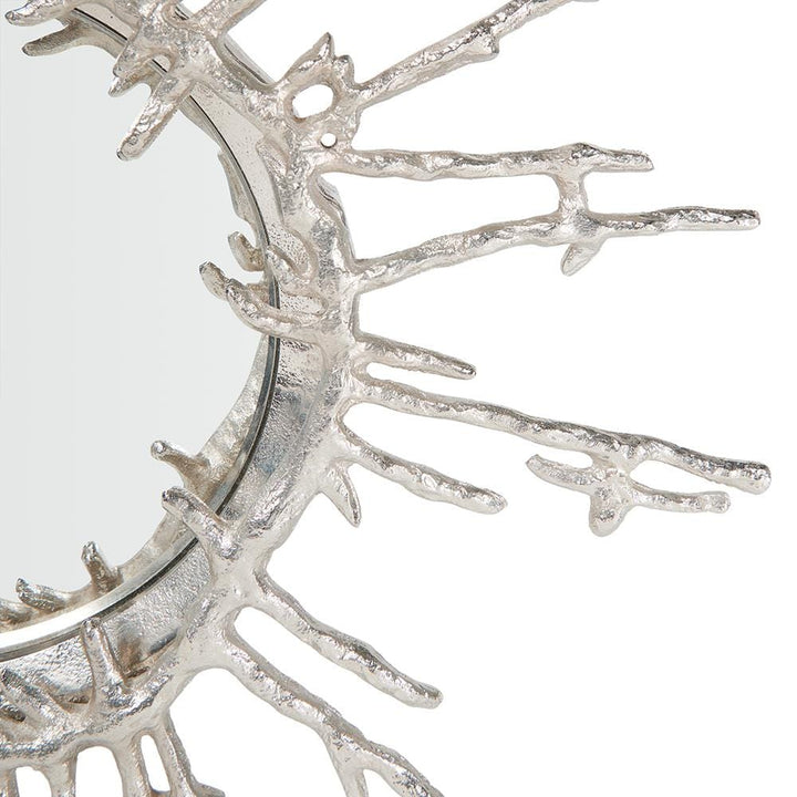 Embry Brass Round Convex Wall Mirror - Silver