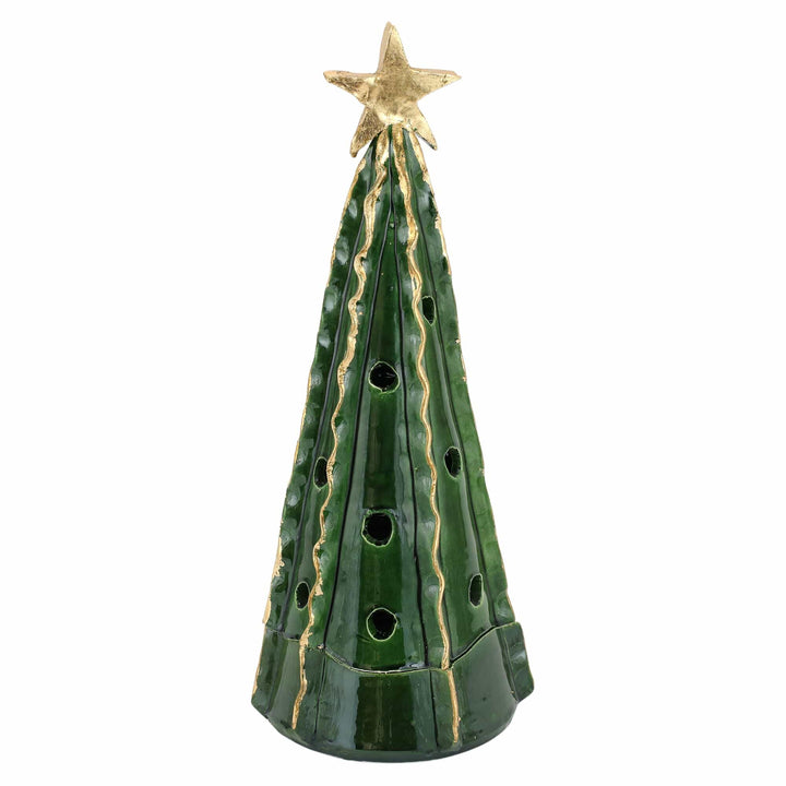 Vietri Vietri Foresta Tree with Ribbon & Gold Star - Available in 3 Colors & 2 Sizes Green / Large FRB-7711GR