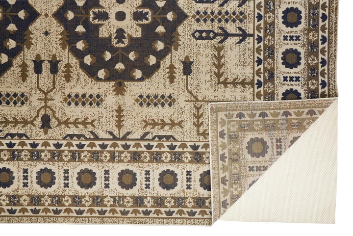Feizy Feizy Foster Vinatge Kilim Style Rug - Peacock Blue & Gray - Available in 7 Sizes