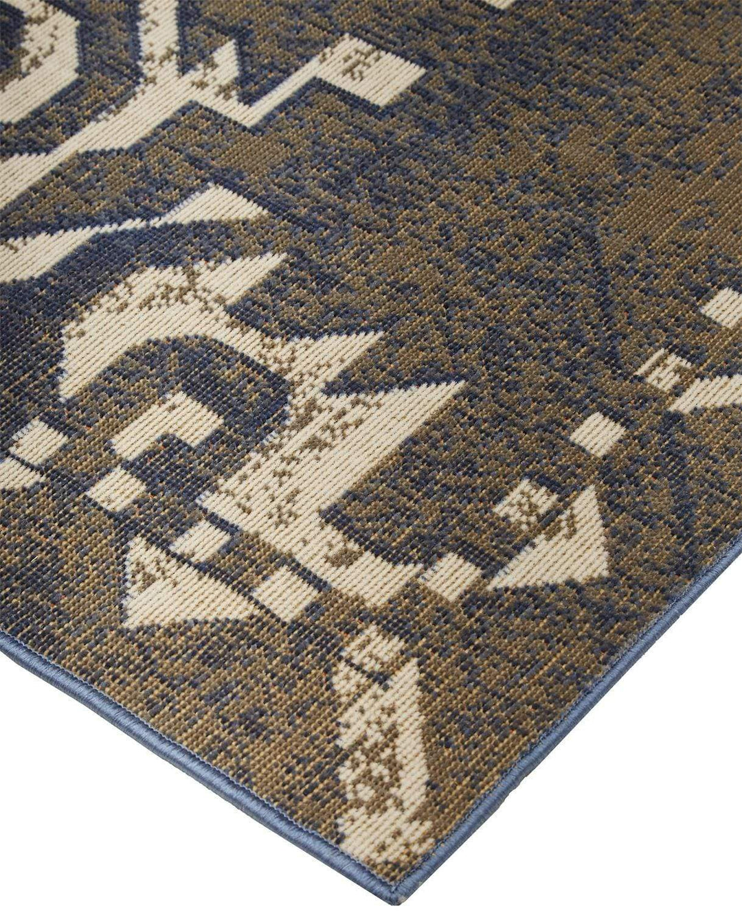 Feizy Feizy Foster Modern Style Slavic Kilim Rug - Navy Blue & Dark Gray - Available in 7 Sizes