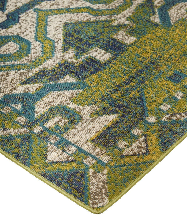 Feizy Feizy Foster Modern Style Slavic Kilim Rug - Citron Green & Teal - Available in 7 Sizes