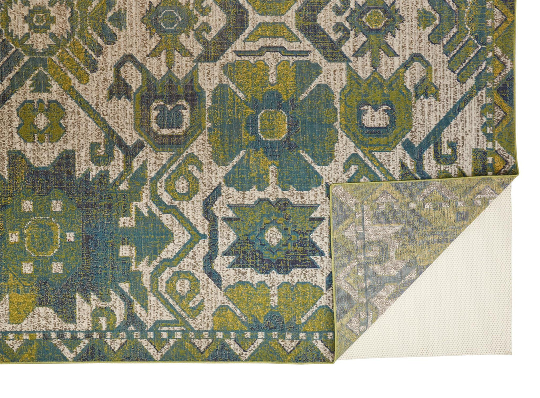 Feizy Feizy Foster Modern Style Slavic Kilim Rug - Citron Green & Teal - Available in 7 Sizes