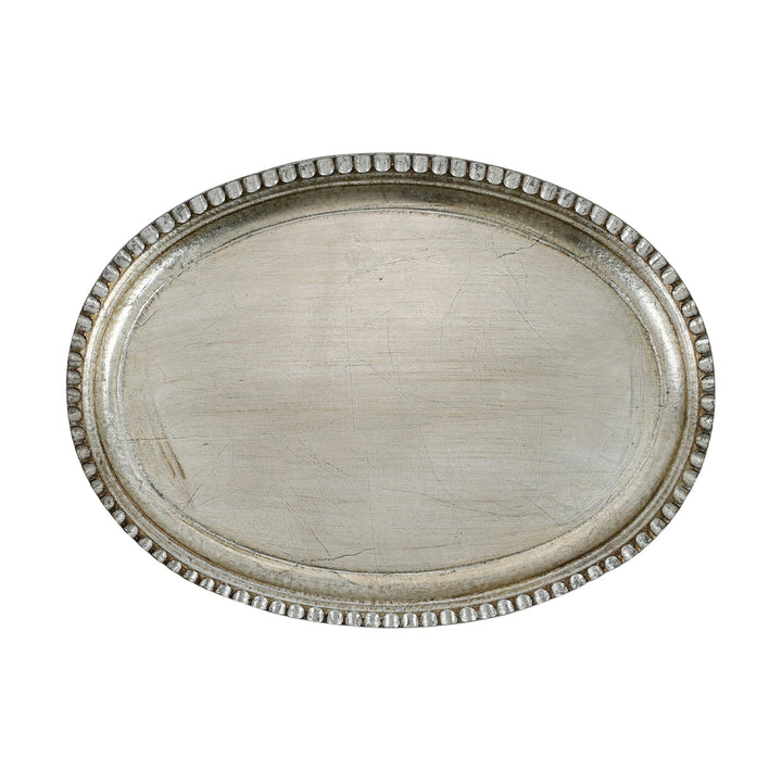 Vietri Vietri Florentine Wooden Accessories Platinum Tray - Available in 4 Sizes Small Oval FWD-6210P