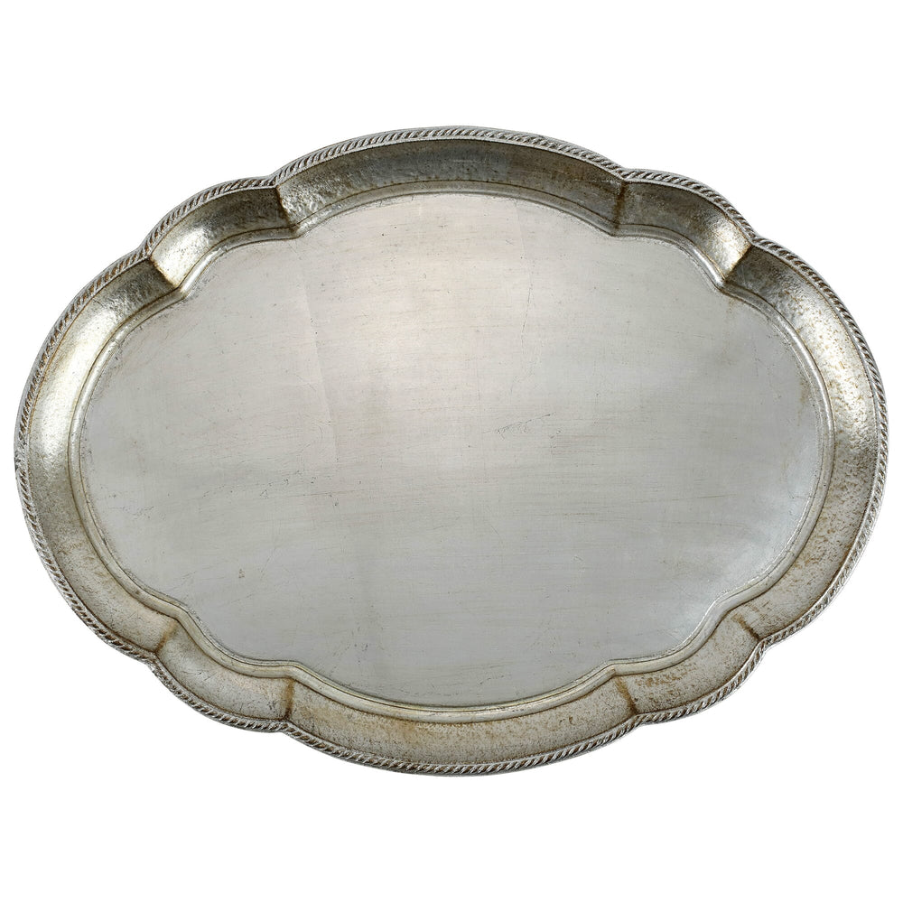 Vietri Vietri Florentine Wooden Accessories Platinum Tray - Available in 4 Sizes Large Oval FWD-6211P